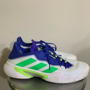 ADIDAS TENNIS SZ13 White Blue Neon Green Athletic Shoes